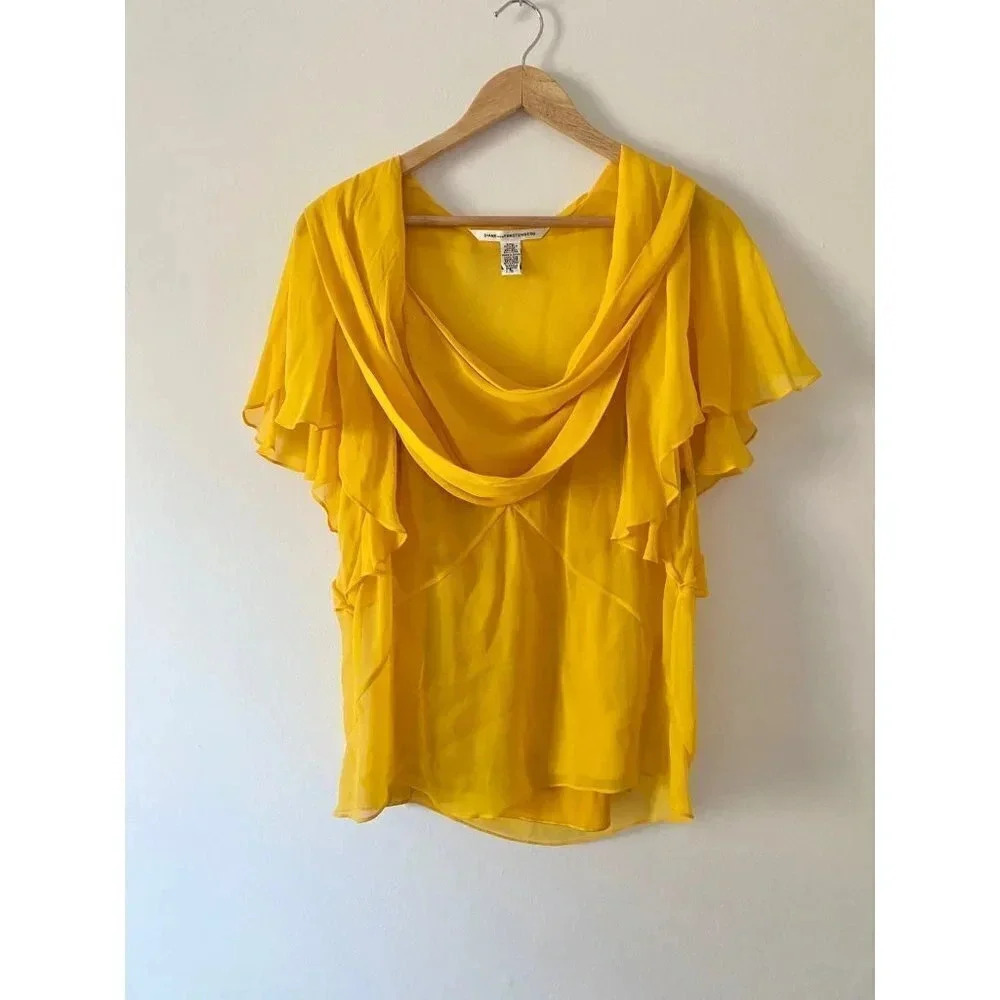 Diane Von Furstenberg Silk Blouse Women’s 10 NWT